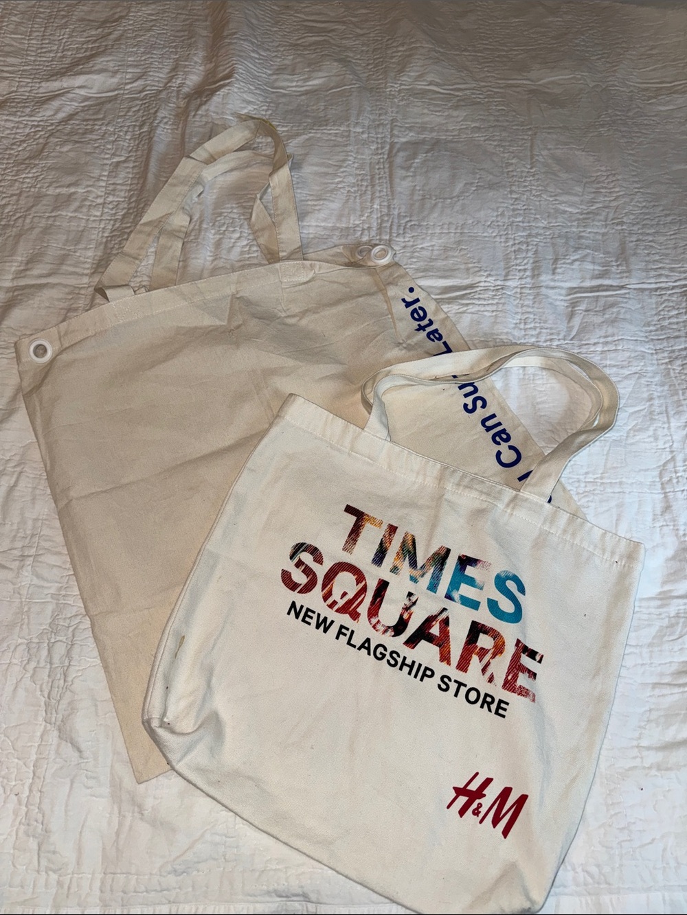 H&M Cream Canvas Tote / P448 cotton tote